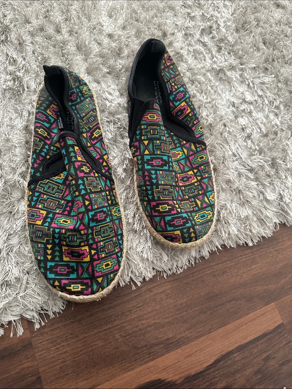 Multicolor Aztec Slip-On Espadrilles worn once
